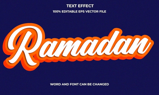 Bewerkbaar 3D-teksteffect met Ramadan-concept