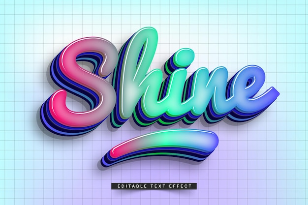 Vector bewerkbaar 3d trendy belettering teksteffect