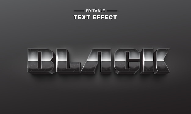 Bewerkbaar 3D Trendy Chrome Futuristisch Teksteffect
