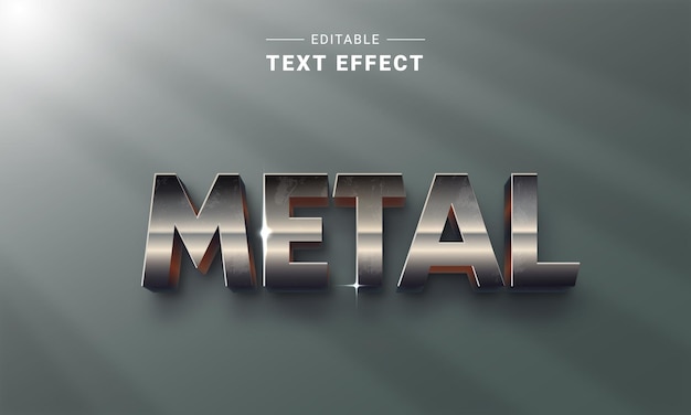 Vector bewerkbaar 3d zilverchroom metallic teksteffect