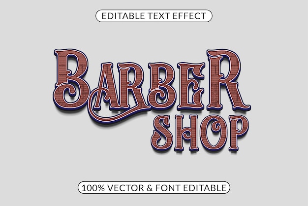 Bewerkbaar Barber Shop-teksteffect