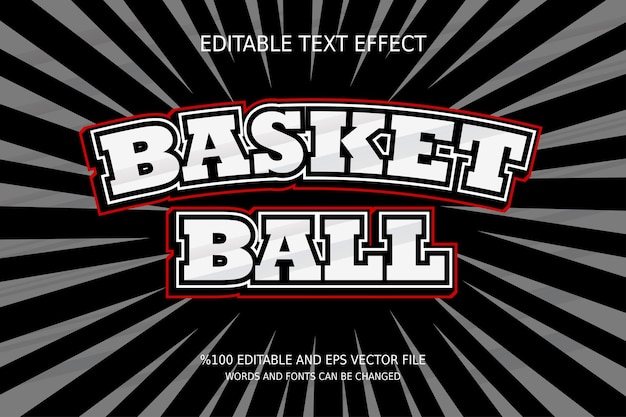 Bewerkbaar basketbal-teksteffect