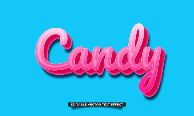 Vector bewerkbaar candy 3d vector-teksteffect