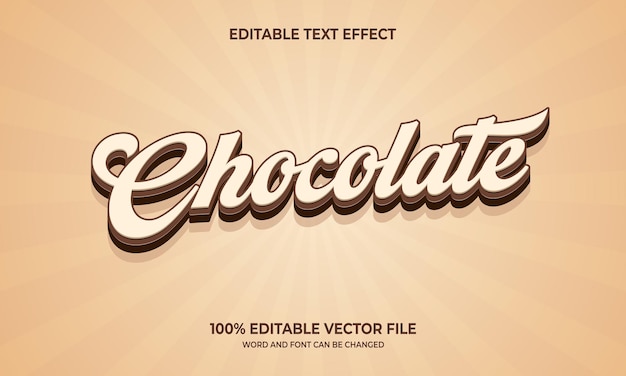 Bewerkbaar en chocolade-teksteffect in 3D-stijl