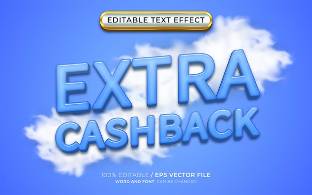 Bewerkbaar extra cashback 3d-teksteffect