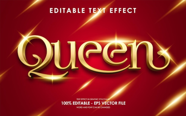 Bewerkbaar Golden Queen Text Effect