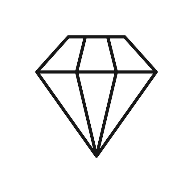 Bewerkbaar Icon of Diamond Gem Stone Vector illustratie geïsoleerd op witte achtergrond met behulp van Presentation website of mobiele app