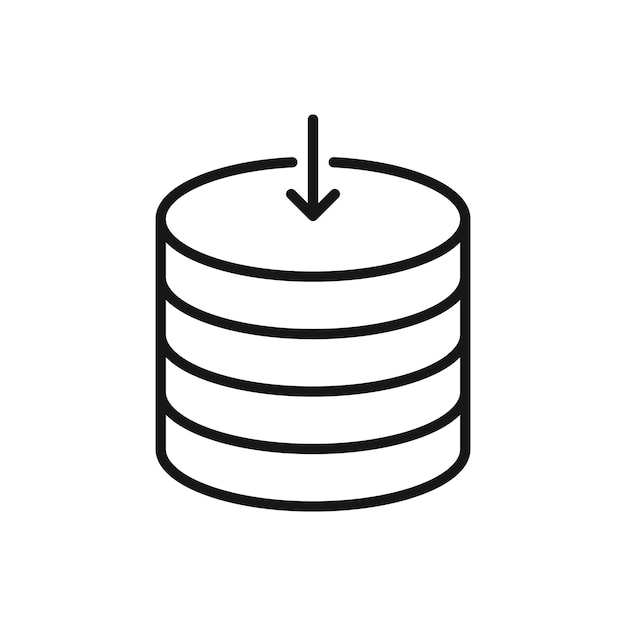 Bewerkbaar icoon van database Vector illustratie geïsoleerd op witte achtergrond met behulp van Presentation website of mobiele app