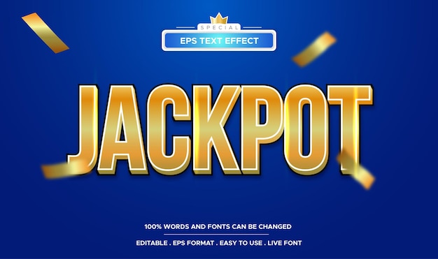 Bewerkbaar jackpot casino slot teksteffect en gok tekststijl