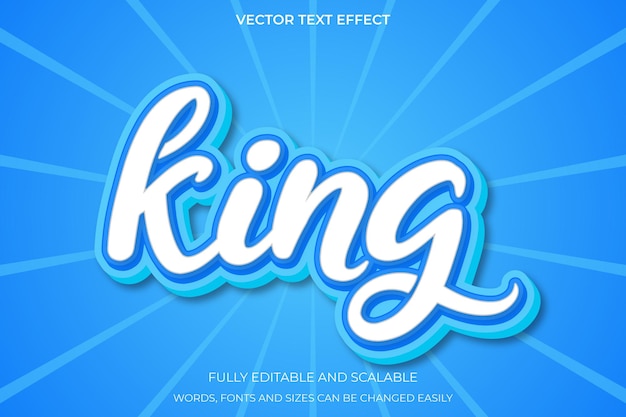 Bewerkbaar King 3d trendy belettering teksteffect