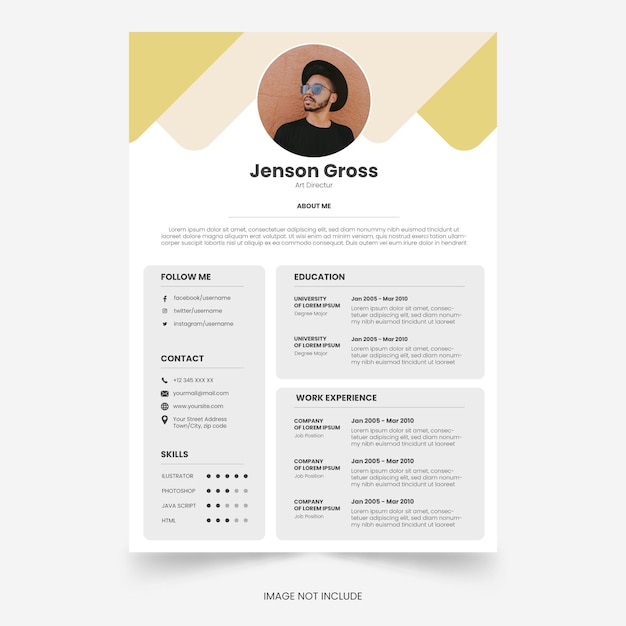 Bewerkbaar modern cv of minimalistisch cv-sjabloonontwerp