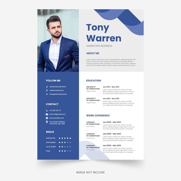 Bewerkbaar modern cv of minimalistisch cv-sjabloonontwerp