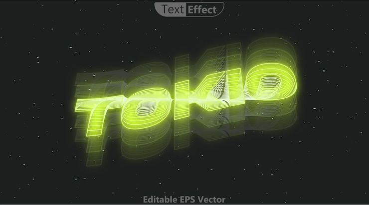 Vector bewerkbaar neon tokyo teksteffect