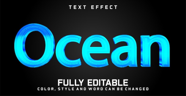 Bewerkbaar Ocean-tekststijleffect glittertextuur