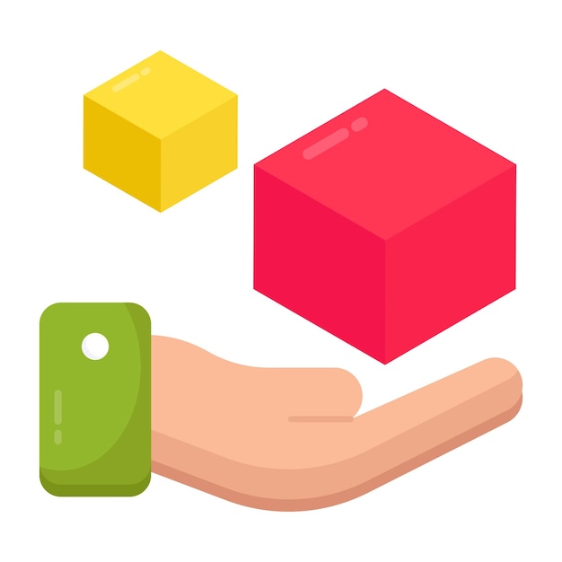 Vector bewerkbaar ontwerp icoon van 3d kubus