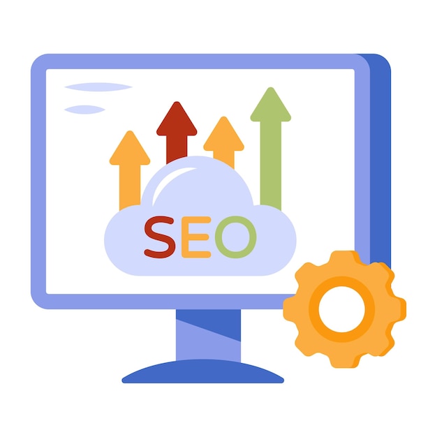 Bewerkbaar ontwerp icoon van cloud seo