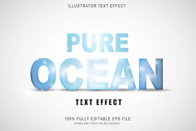 Bewerkbaar Pure Ocean-teksteffect