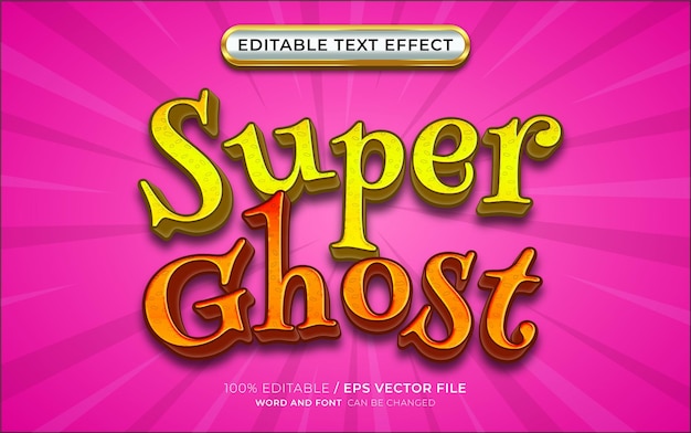 Bewerkbaar Super Ghost 3D-teksteffect Halloween-thema