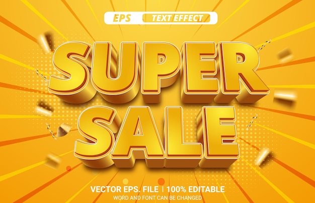 Bewerkbaar super sale 3D-vectorteksteffect