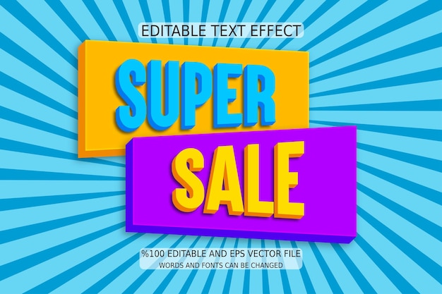 Vector bewerkbaar super sale-teksteffect