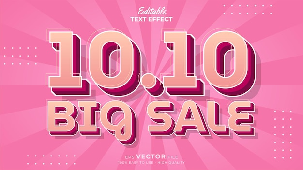 Bewerkbaar teksteffect 1010 promotie verkoop 3d-sjabloonstijl