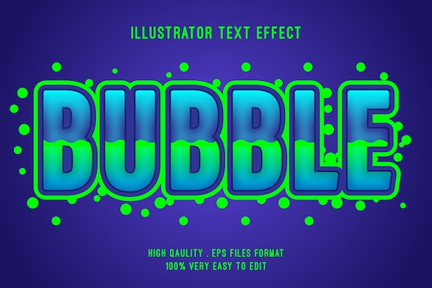 Bewerkbaar teksteffect - 3D Bubble-effect in vloeibare stijl