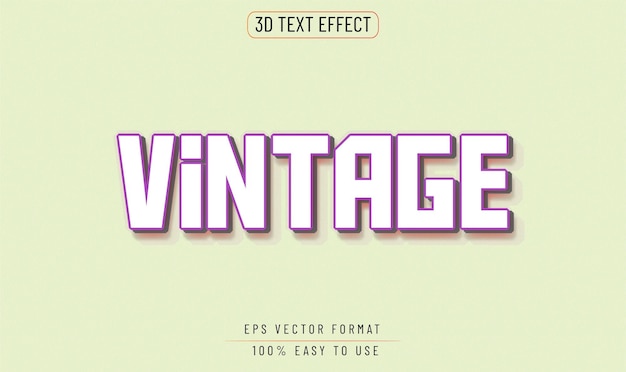 Bewerkbaar teksteffect 3d Vintage alfabetstijl