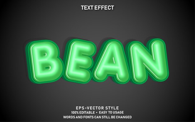 Bewerkbaar teksteffect bean premium