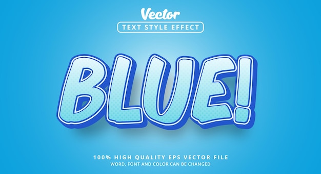 Bewerkbaar teksteffect Blauwe tekst met kleur blauw en moderne stijl en lichte kleur