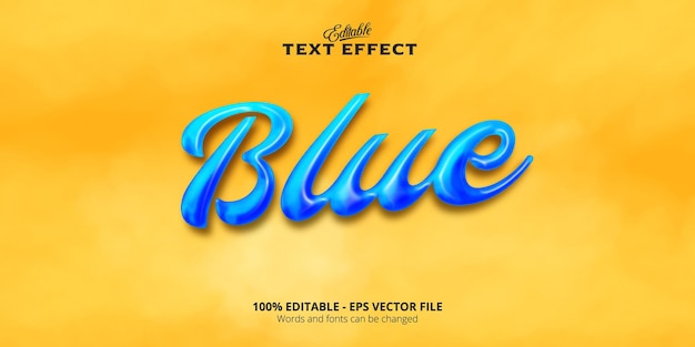 Bewerkbaar teksteffect, blauwe tekst