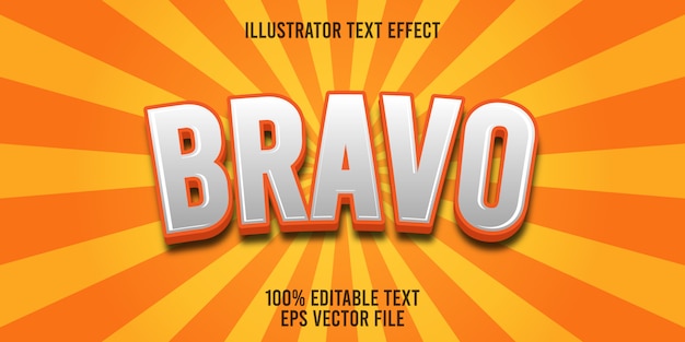 Vector bewerkbaar teksteffect bravo