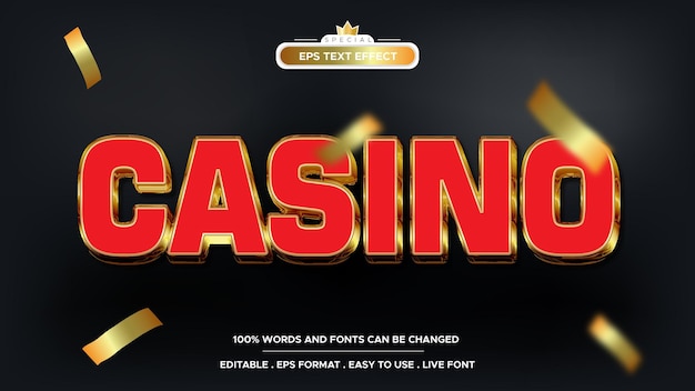 Bewerkbaar teksteffect casino slot en tekststijl gokken