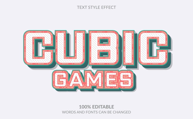 Bewerkbaar teksteffect, Cubic Games-tekststijl