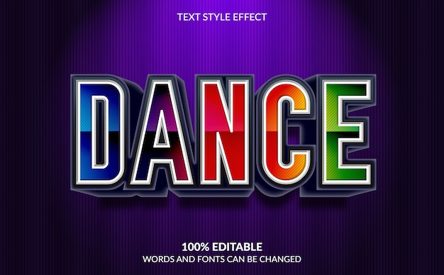 Bewerkbaar teksteffect, dansstijl