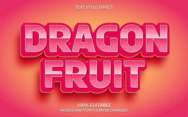 Bewerkbaar teksteffect Dragon Fruit-tekststijl