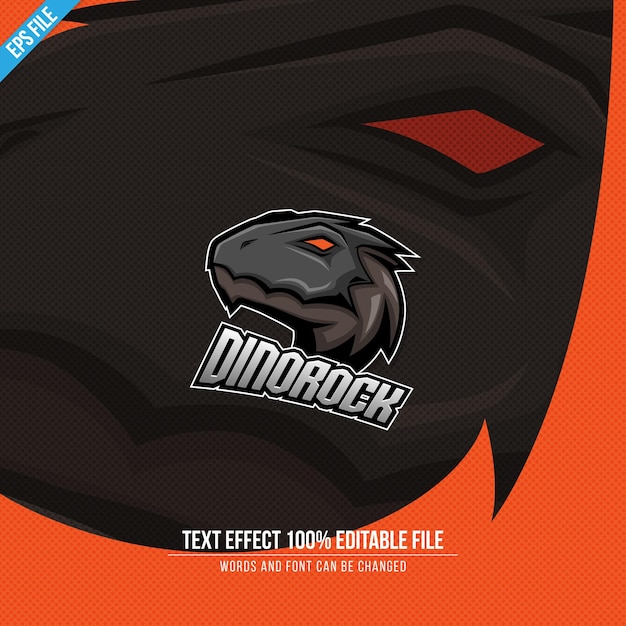 Bewerkbaar teksteffect Esport-logo Team Dino Squad