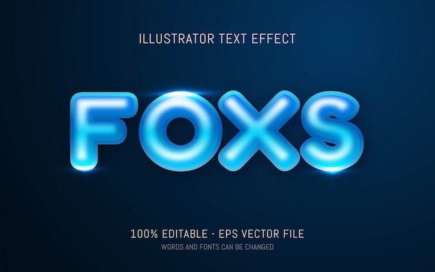 Bewerkbaar teksteffect, foxs-stijlillustraties