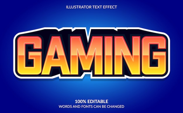 Bewerkbaar teksteffect, gaming-tekststijl