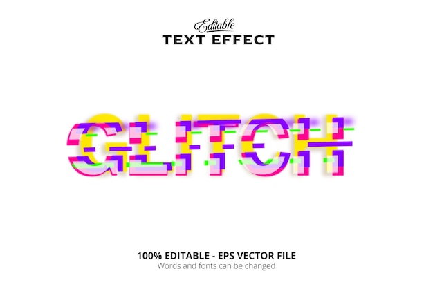 Vector bewerkbaar teksteffect glitch type-teksteffect