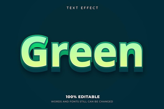 Bewerkbaar teksteffect Groene illustraties