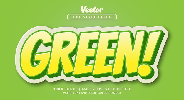 Bewerkbaar teksteffect Groene tekst op groen kleurstijleffect en gelaagde stijl met moderne letterstijl