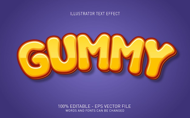 Bewerkbaar teksteffect, illustraties in gummy-stijl