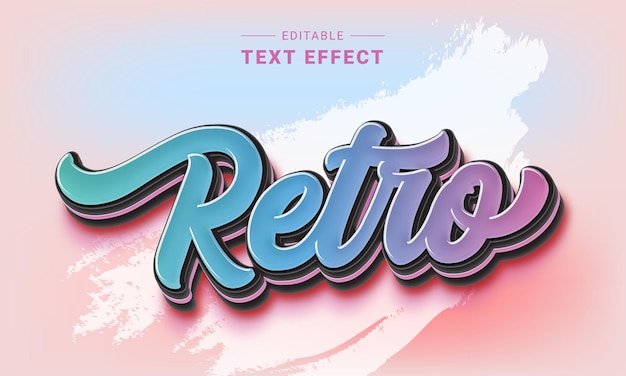 Vector bewerkbaar teksteffect in moderne trendy stijl lettering art