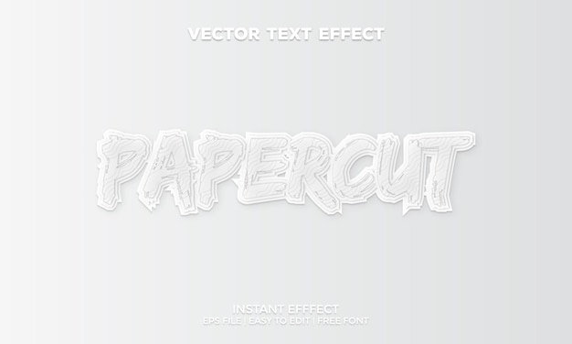 Vector bewerkbaar teksteffect in papierstijl premium vector