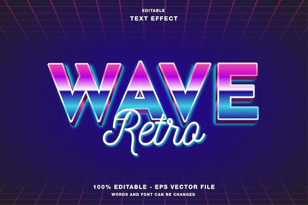 Bewerkbaar teksteffect in retrostijl uit de jaren 80