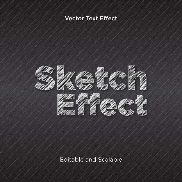 Vector bewerkbaar teksteffect in schetsstijl