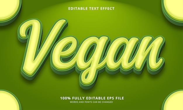 Vector bewerkbaar teksteffect in veganistische tekststijl