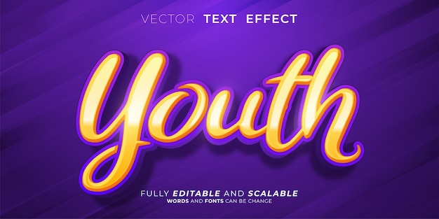 Bewerkbaar teksteffect jeugd driedimensionale tekststijl
