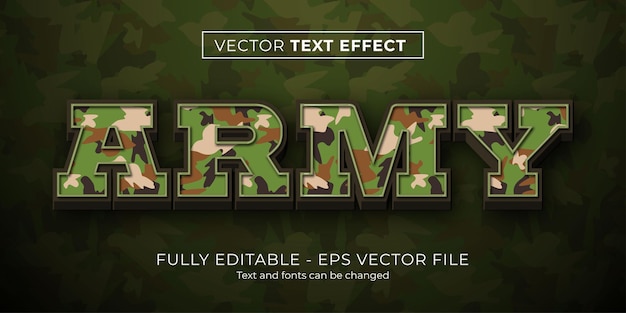 Bewerkbaar teksteffect leger camouflagestijl
