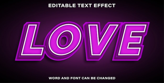 Bewerkbaar teksteffect liefde